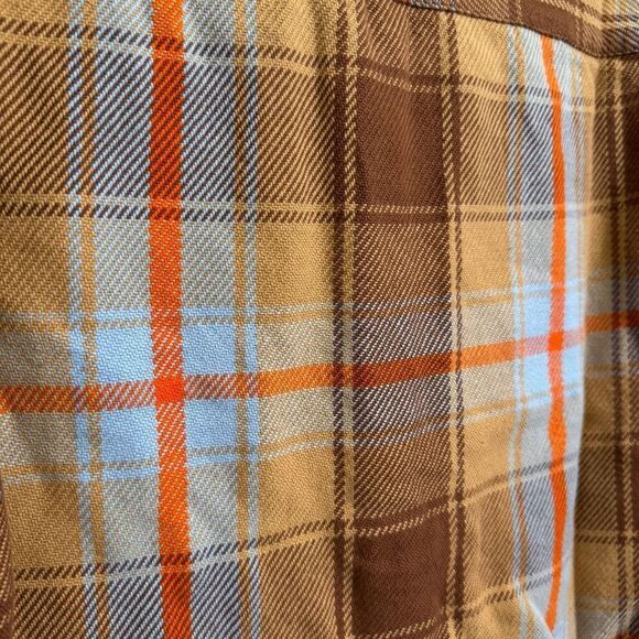Outerknown Women's Brown Orange Blue Blanket Shirtdress Flannel Small NWT - Picture 6 of 8